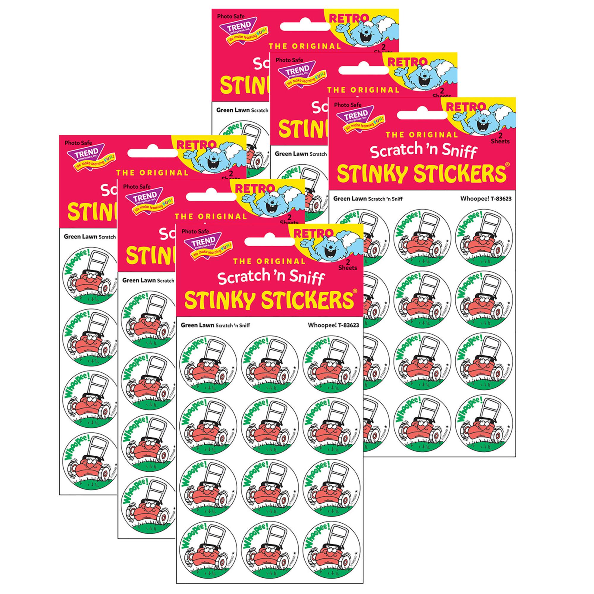 TREND Enterprises® Whoopee! Green Lawn Scented Stickers, 6 Packs of 24